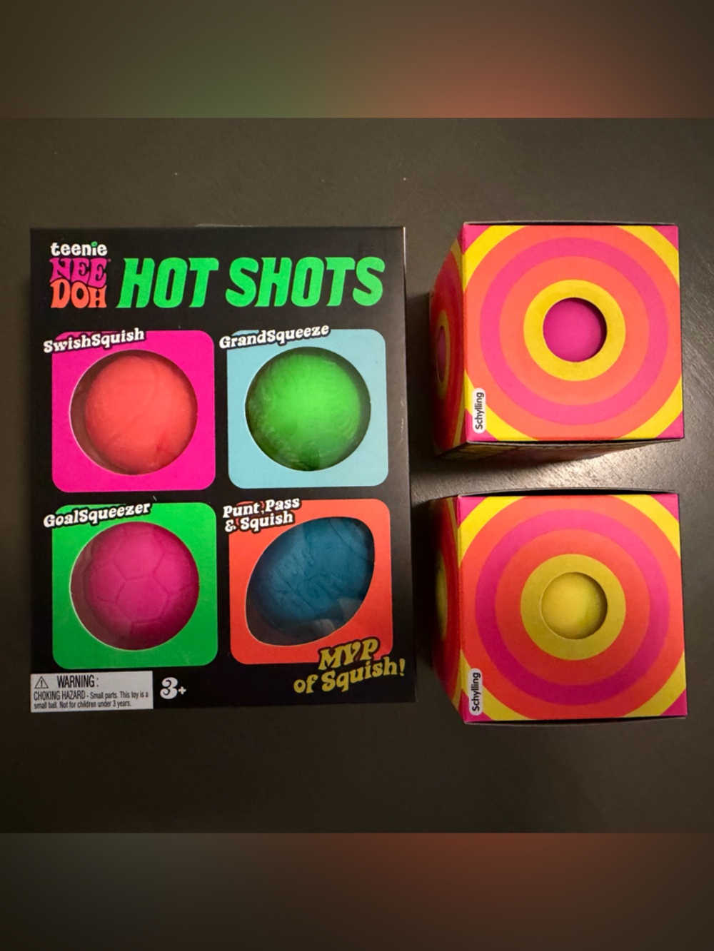 NeeDoh Lot of 3 - Hot Shots & Color Changing (pink & yellow) - BRAND NEW